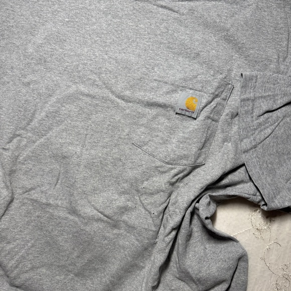 vintage carhartt men’s loose‑fit gray pocket tee – size xl - Picture 2 of 4